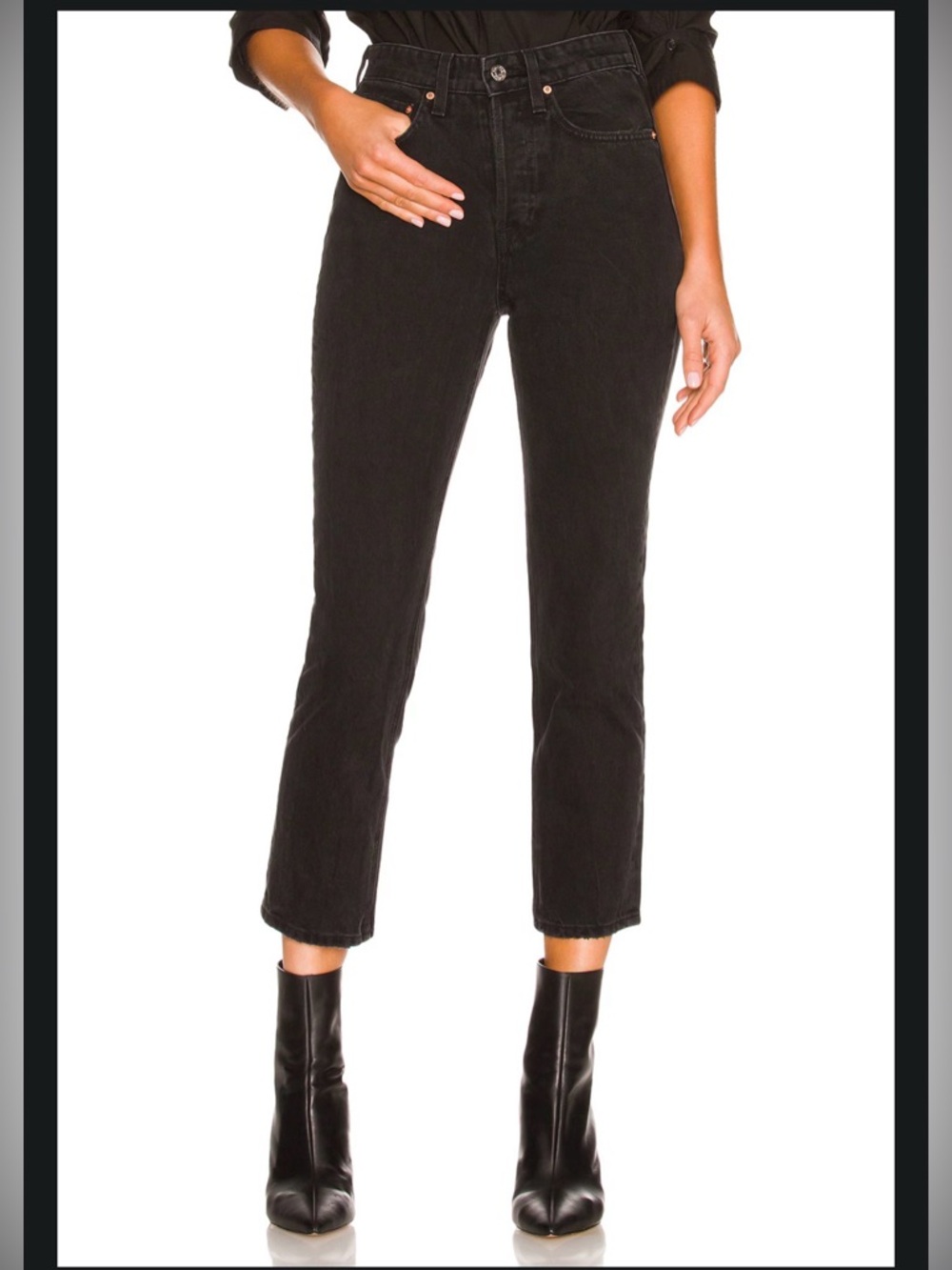 GRLFRND Karolina High Rise Straight Crop Jeans in East Side